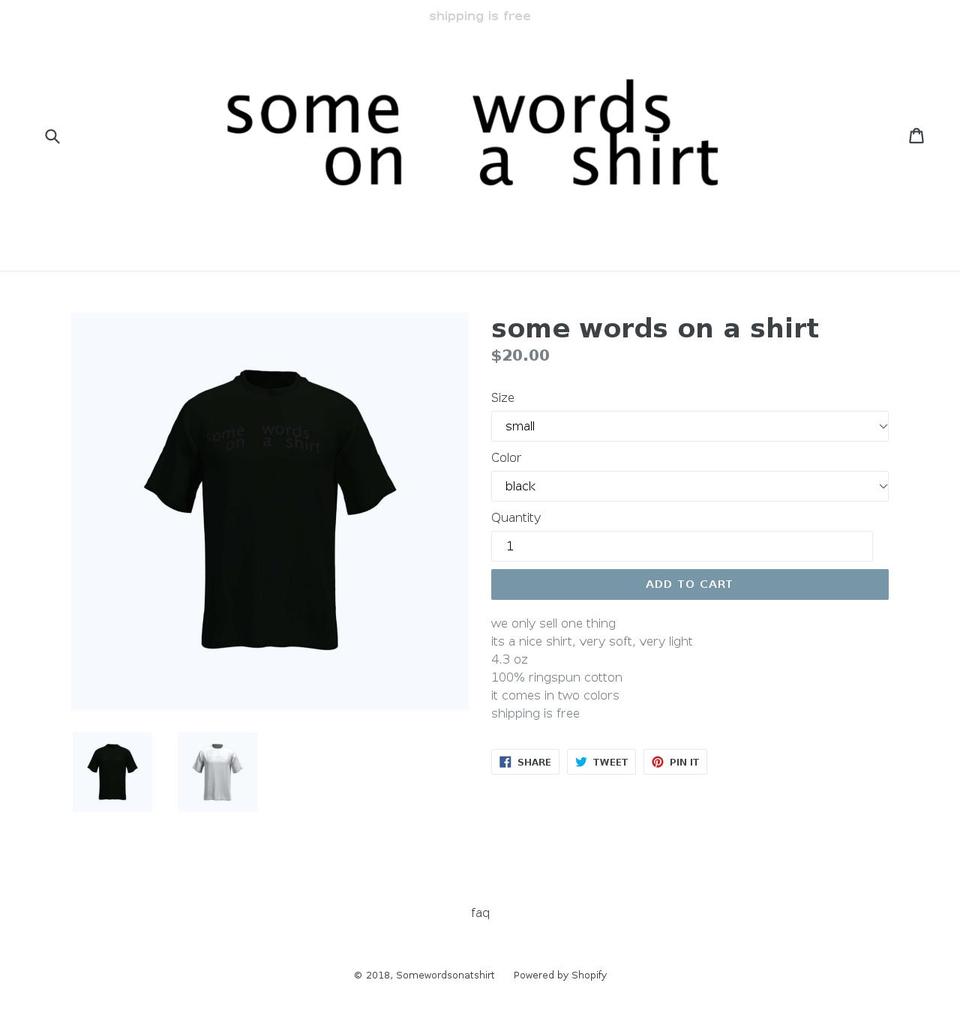somewordsonatshirt.com shopify website screenshot