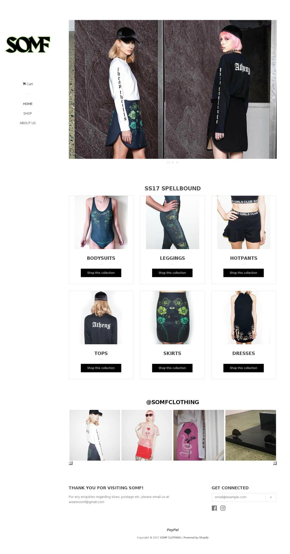 somfclothing.com shopify website screenshot