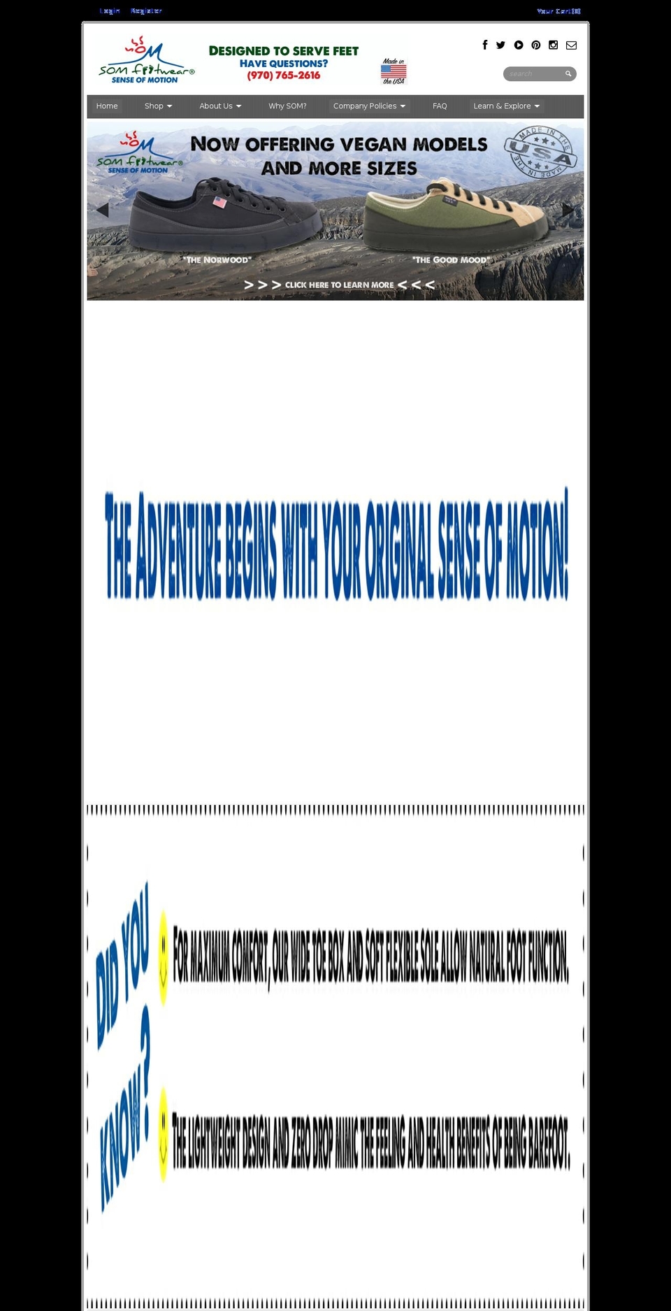 somfootwear.com shopify website screenshot