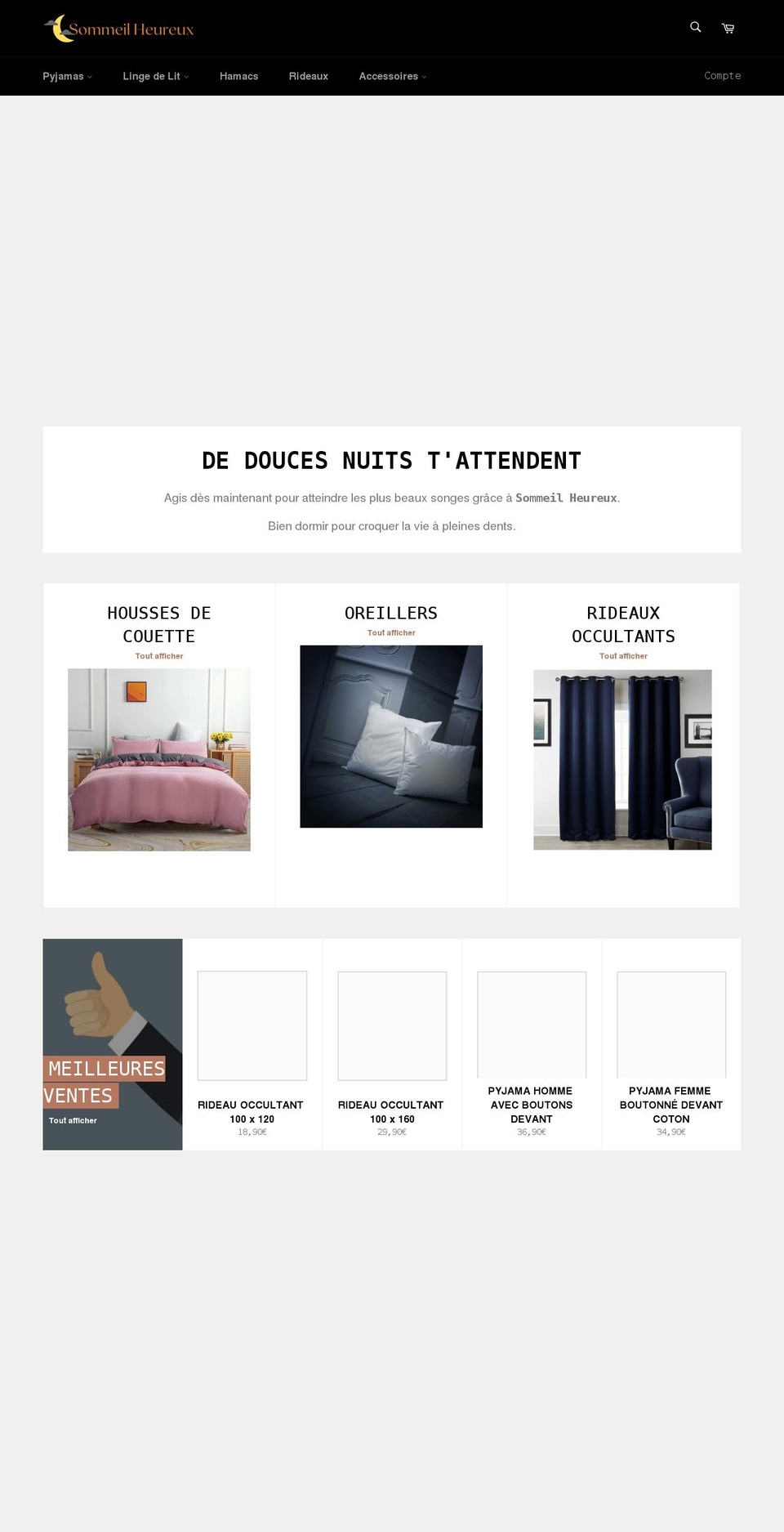 sommeil-heureux.com shopify website screenshot