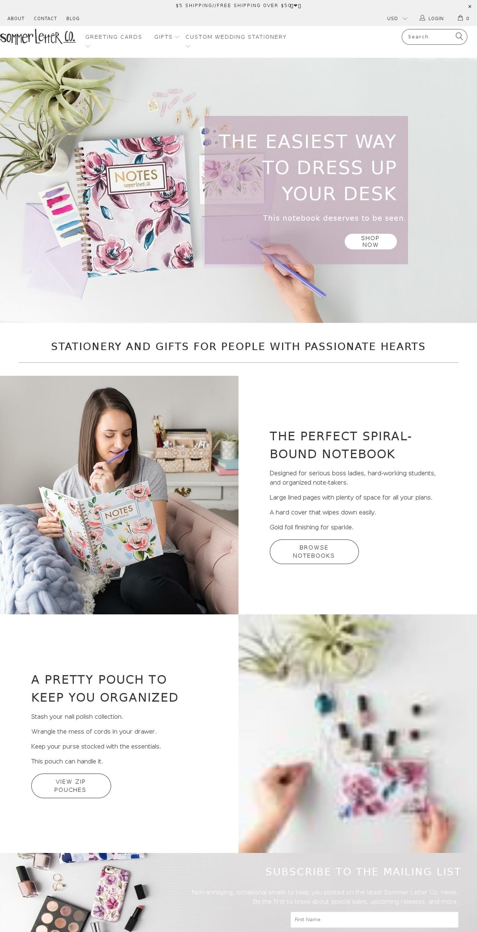 sommerletterco.com shopify website screenshot