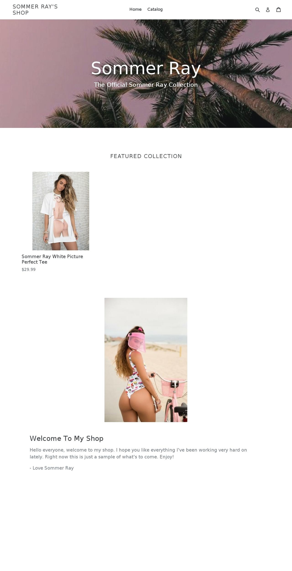 sommerraysshop.com shopify website screenshot