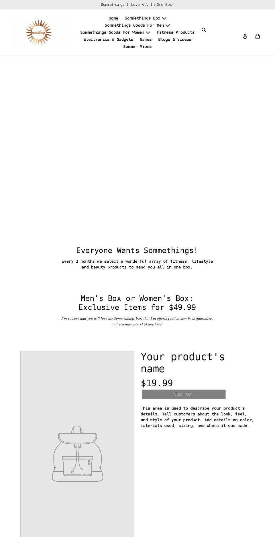 sommethings.com shopify website screenshot