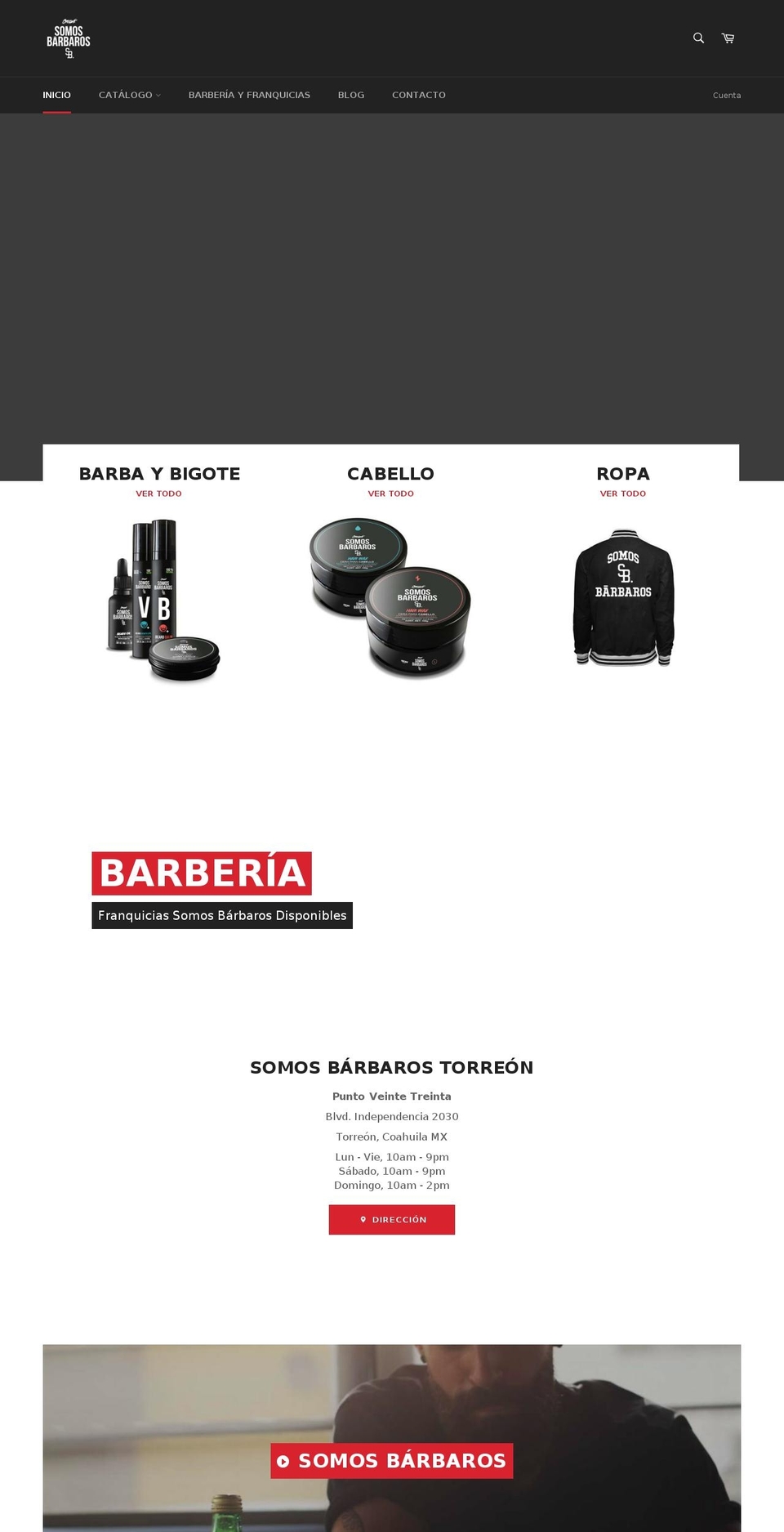 somosbarbaros.com shopify website screenshot