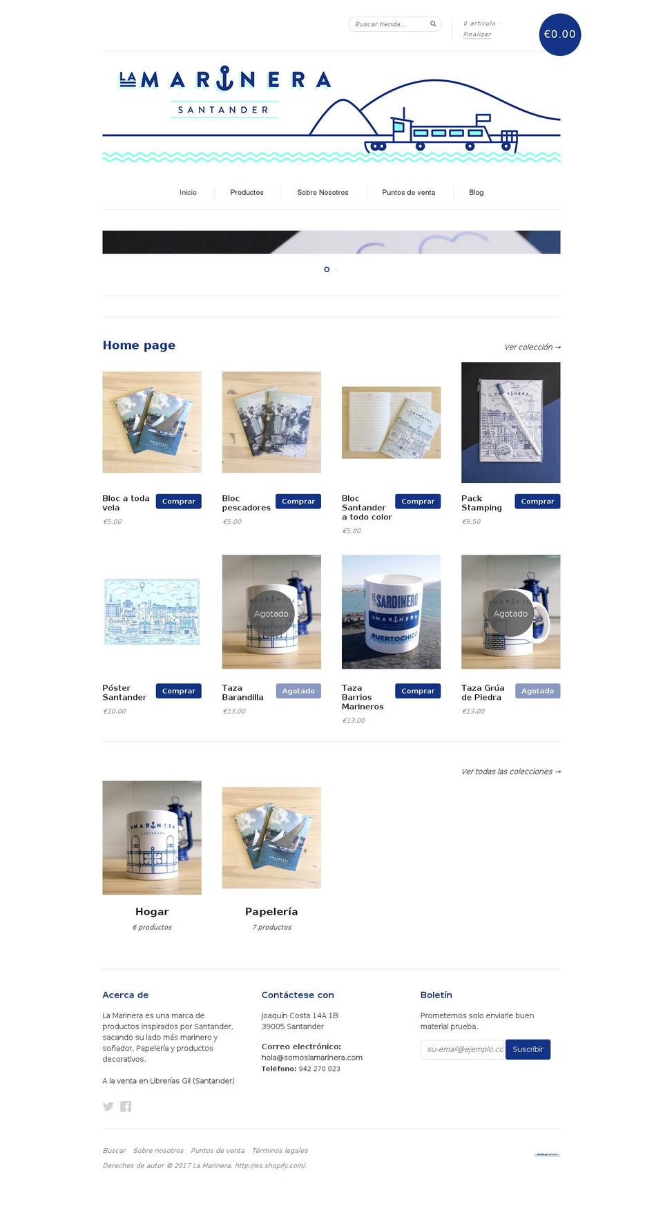 somoslamarinera.com shopify website screenshot