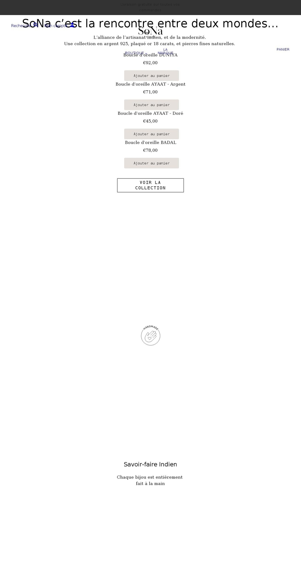 sonabijoux.com shopify website screenshot