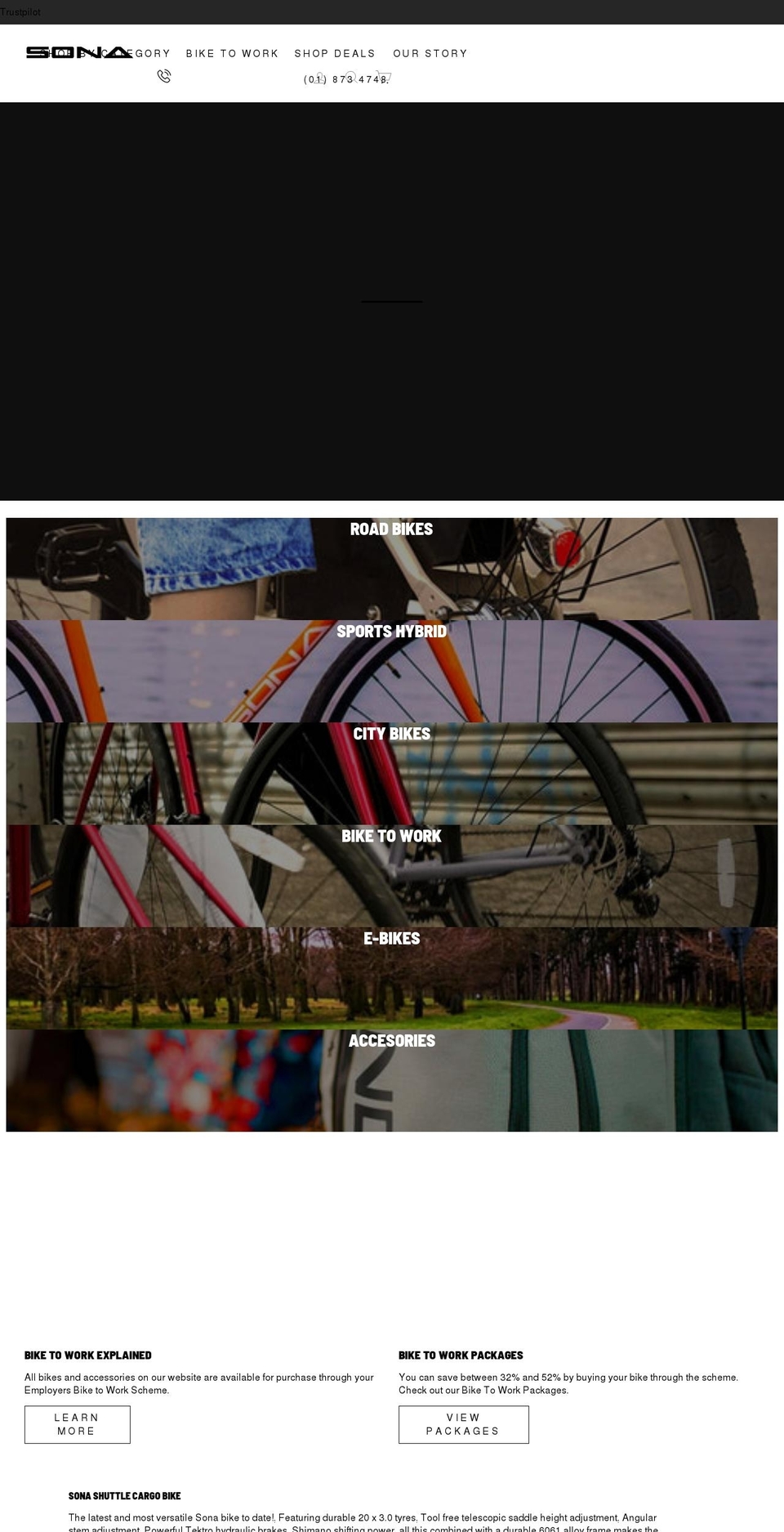 sonabikes.com shopify website screenshot