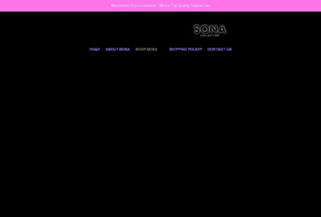 sonacollectionuk.com shopify website screenshot