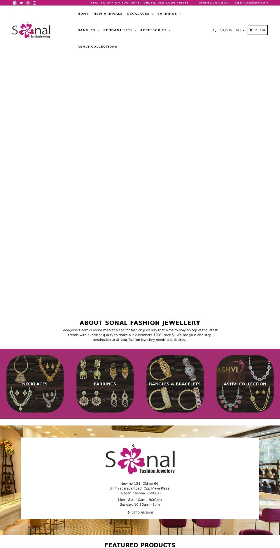 sonaljewels.com — Shopify storefront screenshot