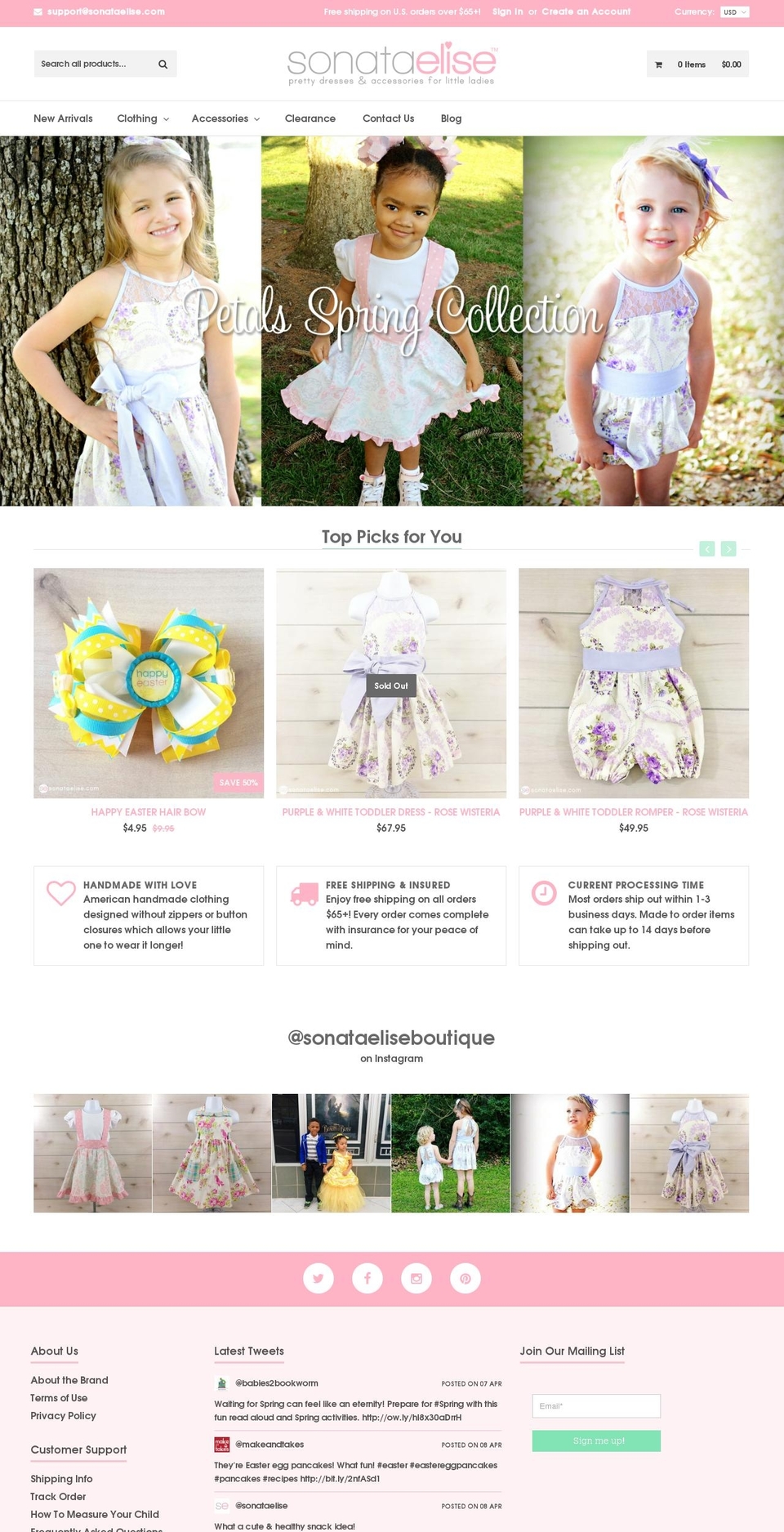 sonataeliseboutique.com shopify website screenshot