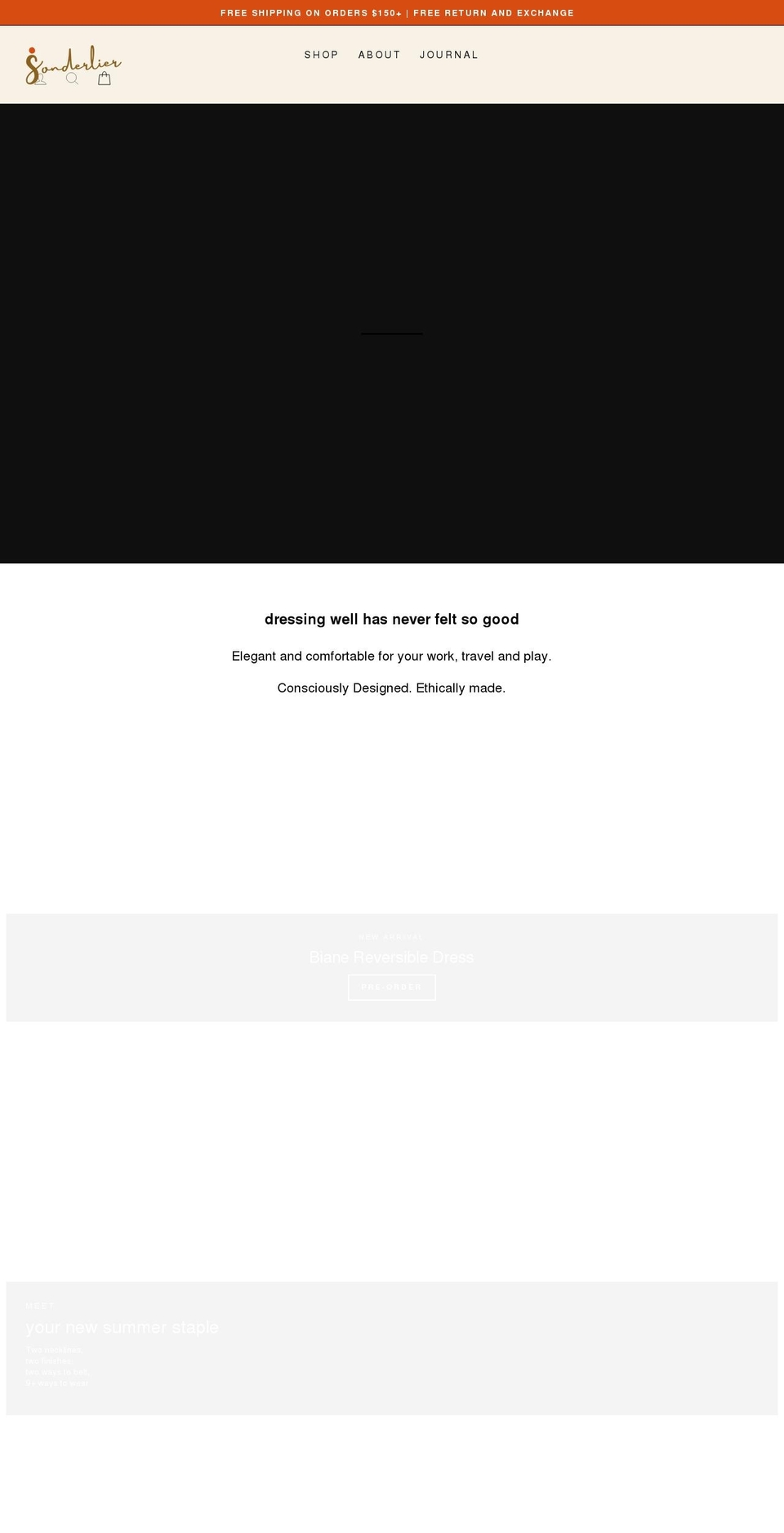 sonderlier.com shopify website screenshot