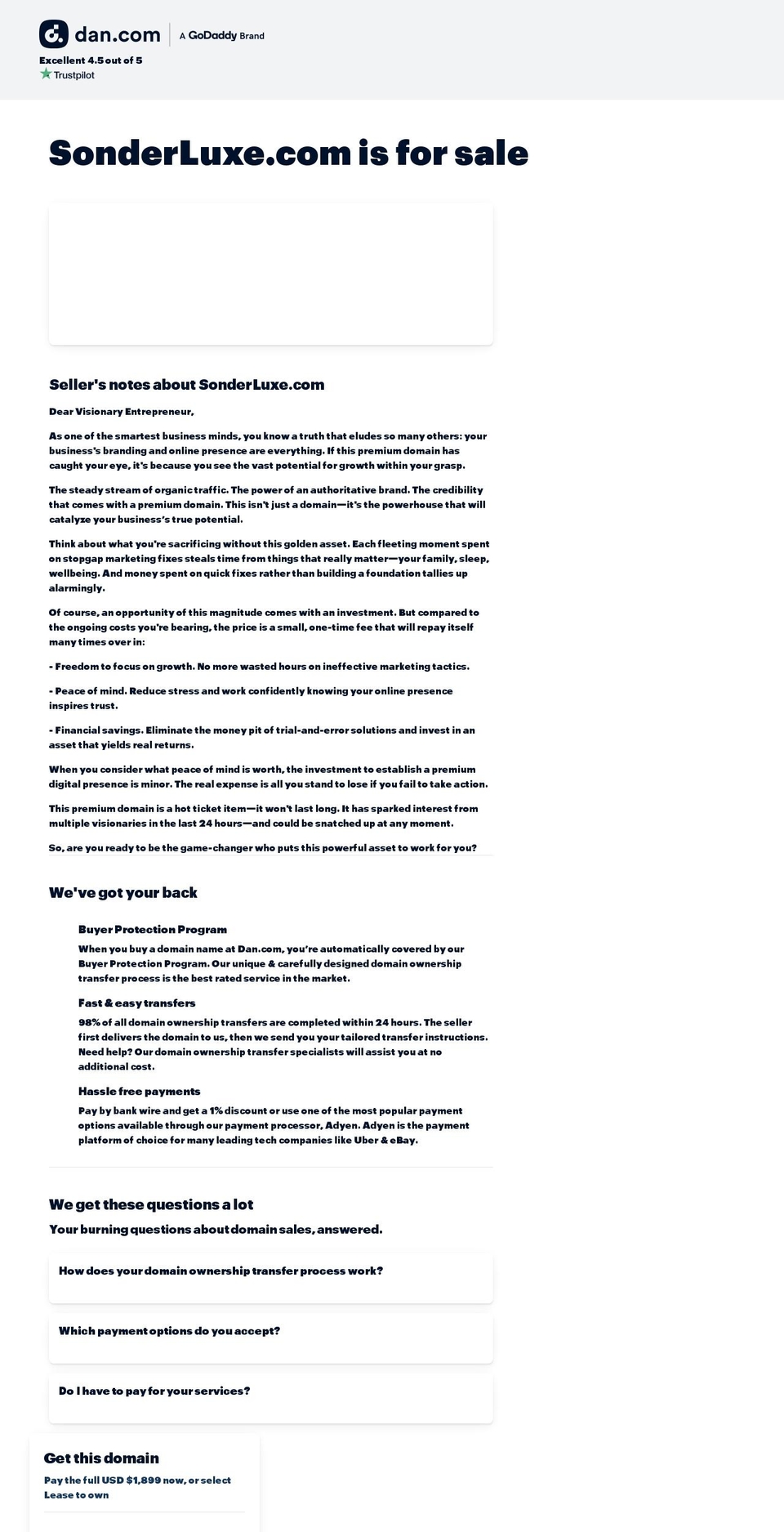 sonderluxe.com — Shopify storefront screenshot