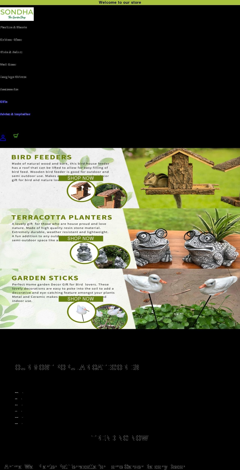 sondhathegardenshop.com shopify website screenshot