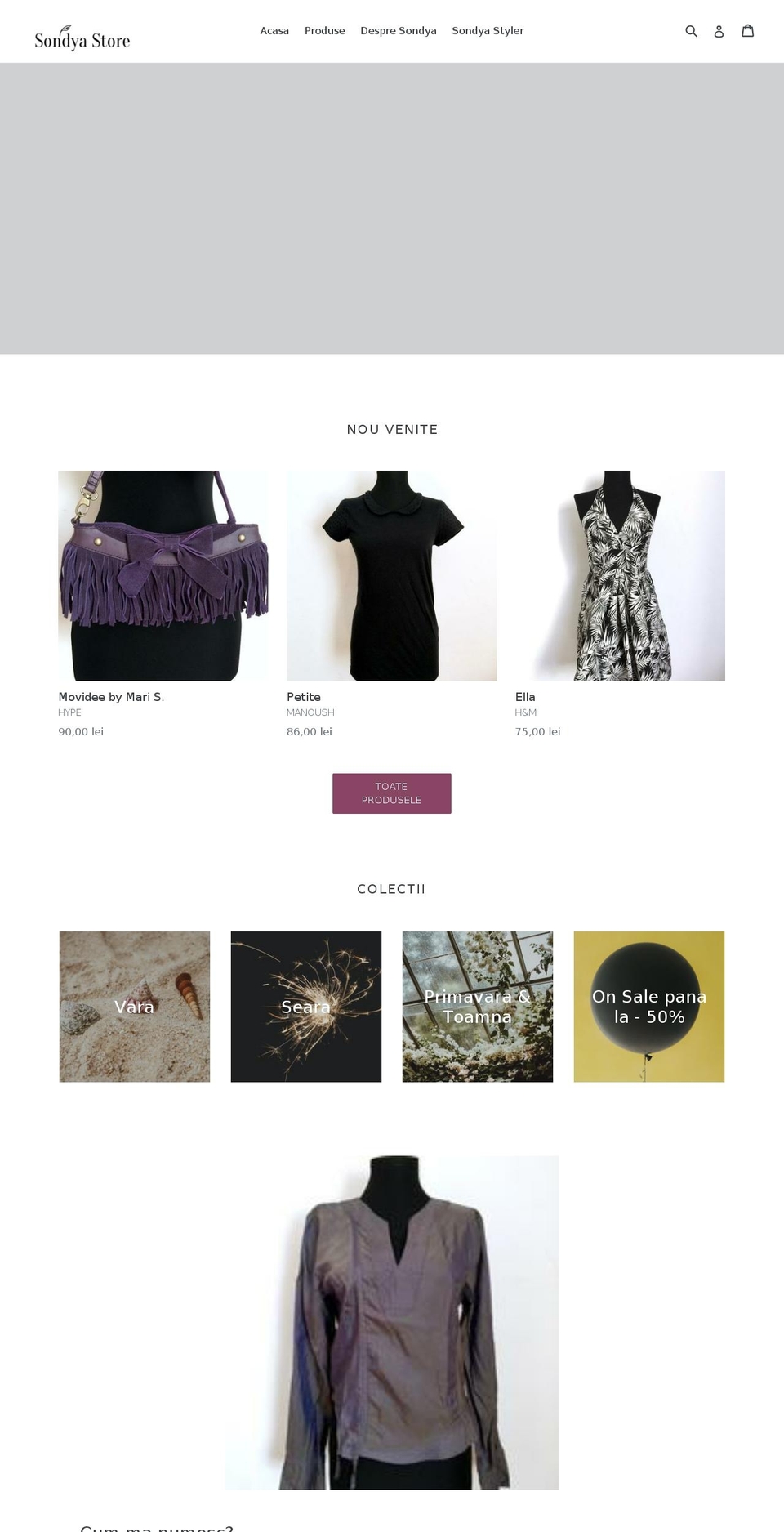 sondyastore.com — Shopify storefront screenshot