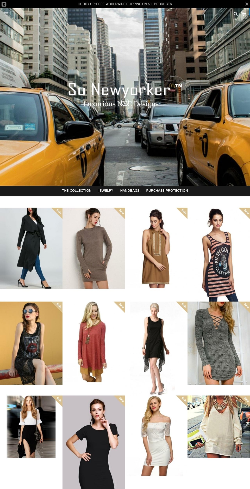 sonewyorker.com shopify website screenshot