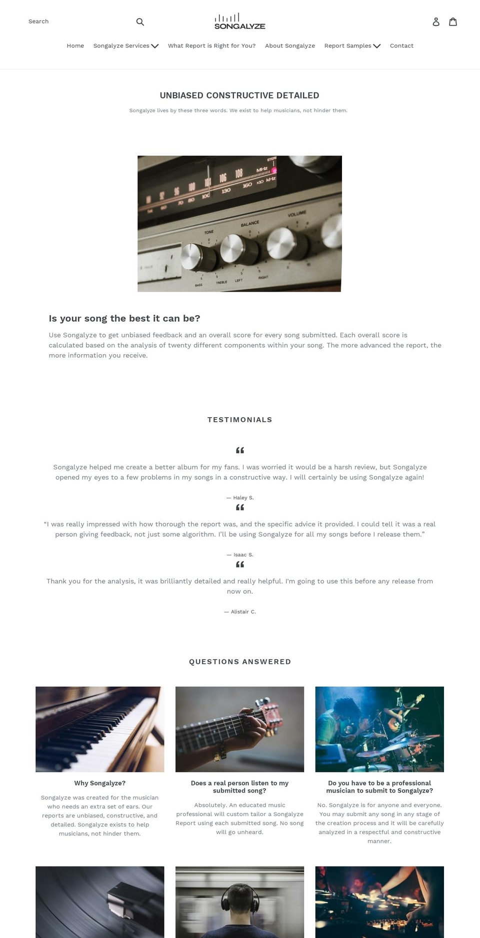 songalyze.com — Shopify storefront screenshot