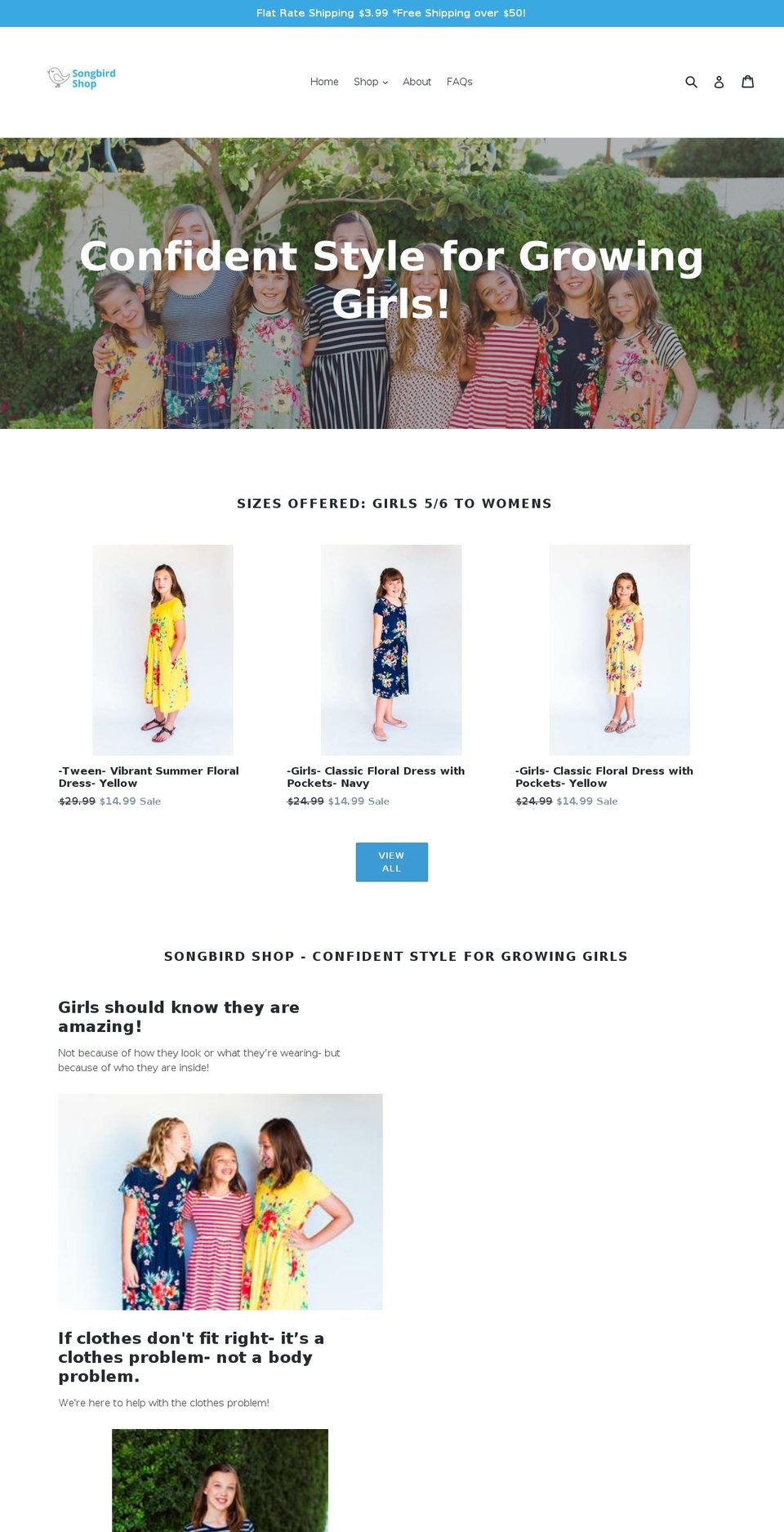songbirdshop.com — Shopify storefront screenshot
