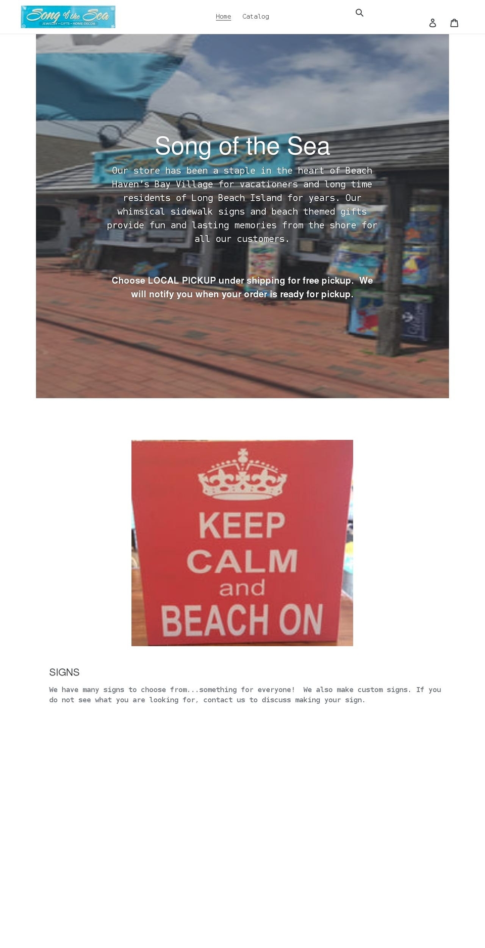 songofthesealbi.com shopify website screenshot