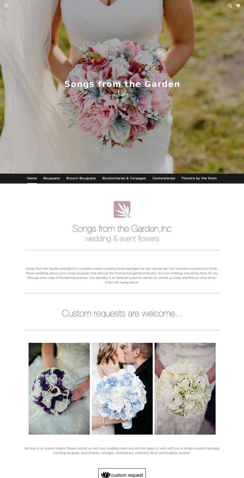 songsfromthegarden.com shopify website screenshot