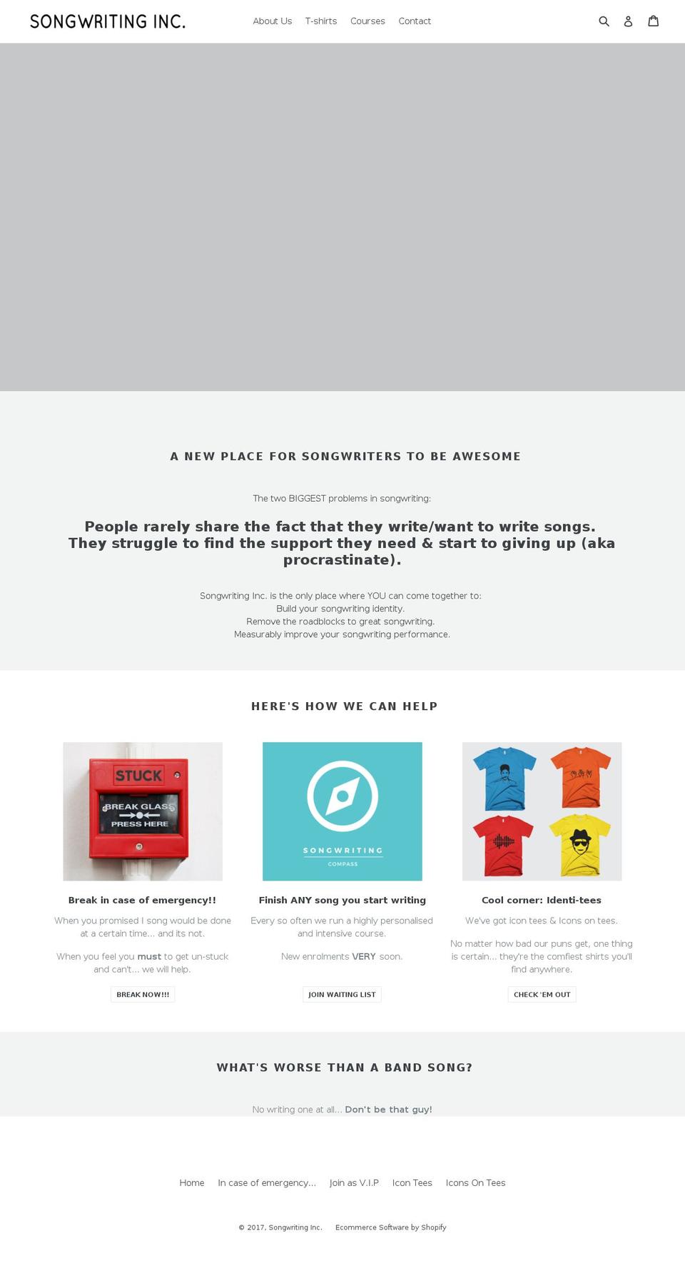 songwritinginc.com shopify website screenshot