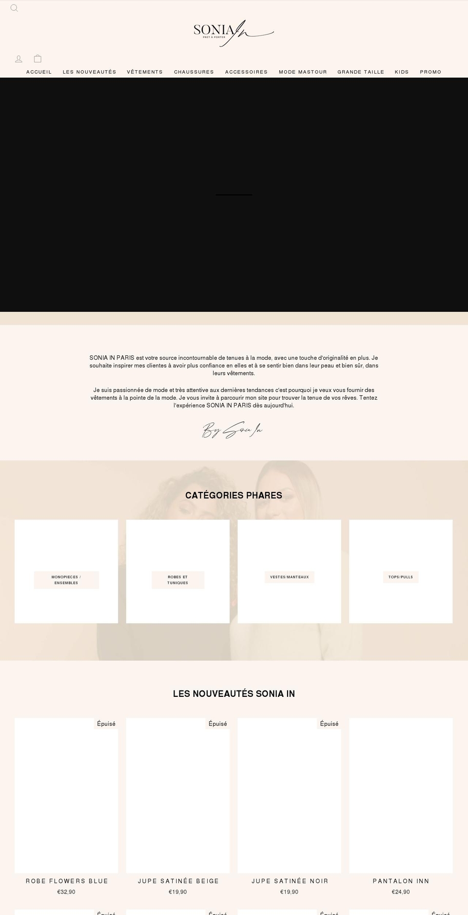 soniainparis.com shopify website screenshot