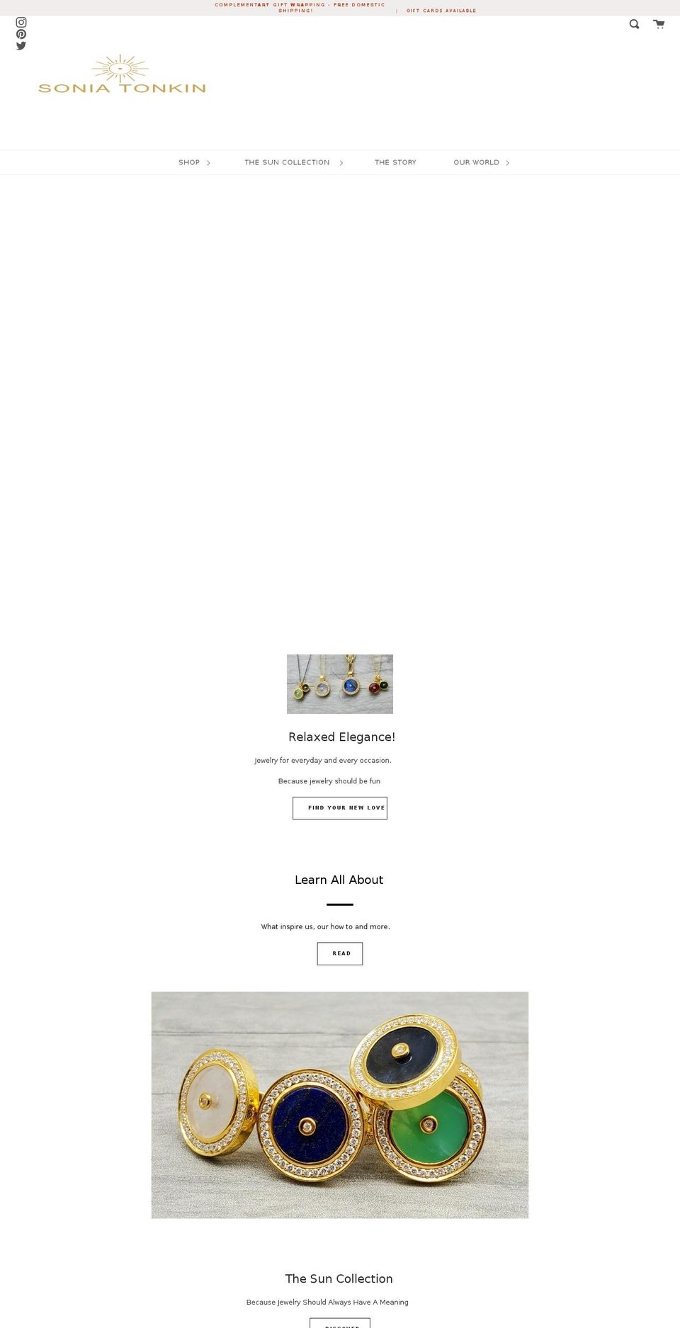 soniatonkin.com shopify website screenshot