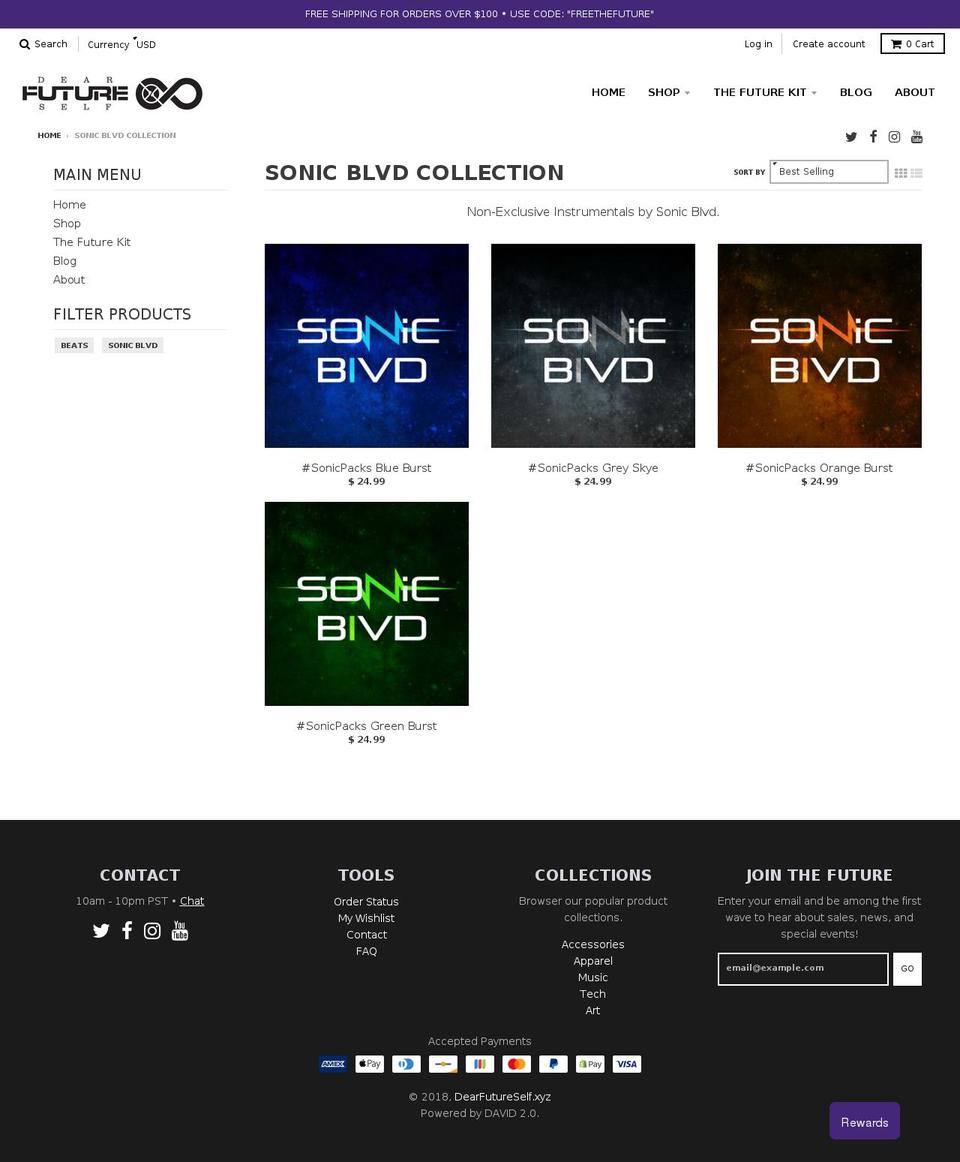 sonicblvd.com — Shopify storefront screenshot