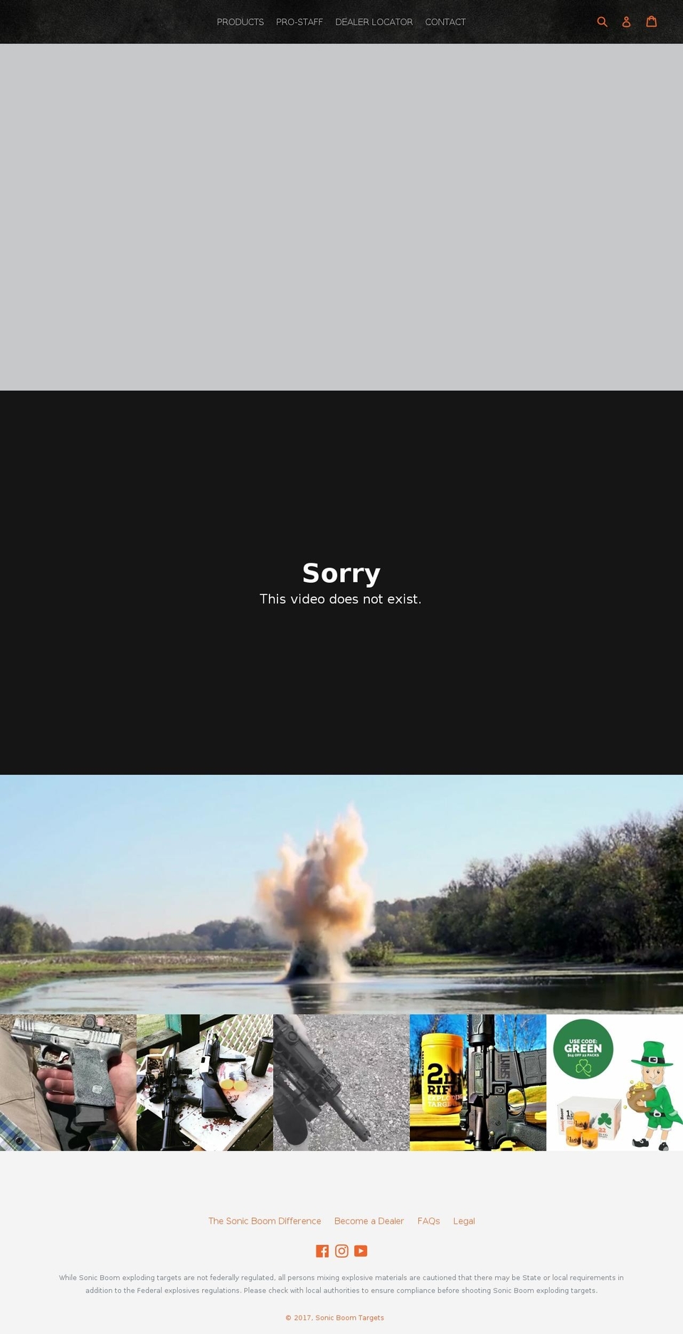 sonicboomtargets.com shopify website screenshot