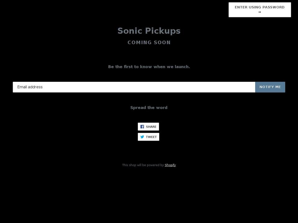 sonicpickups.com shopify website screenshot