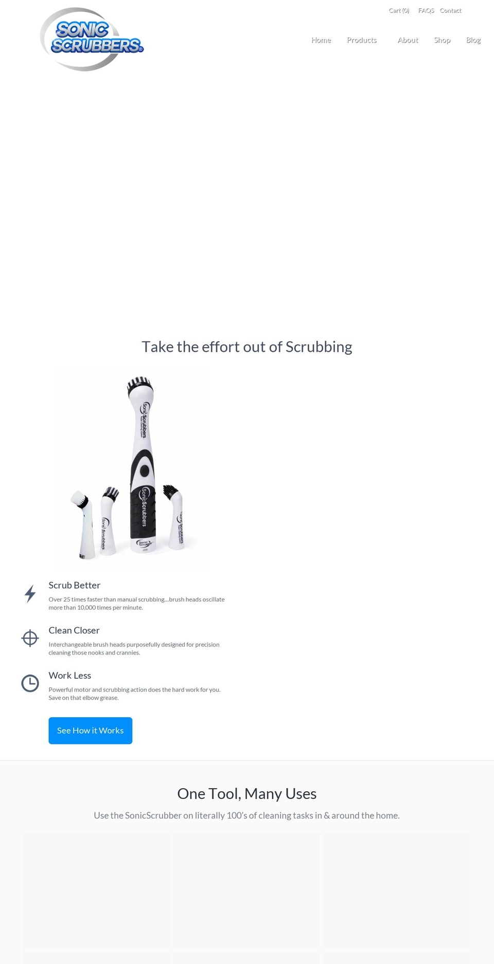 sonicscrubber.co.uk shopify website screenshot