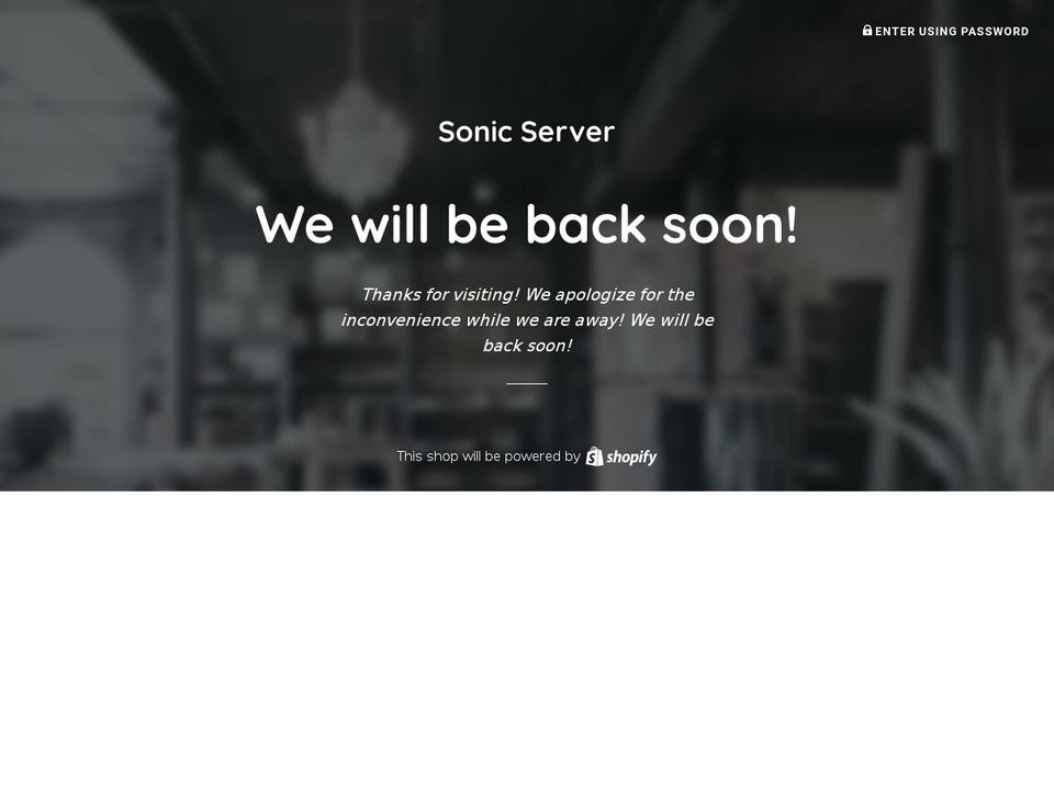 sonicservershop.com shopify website screenshot