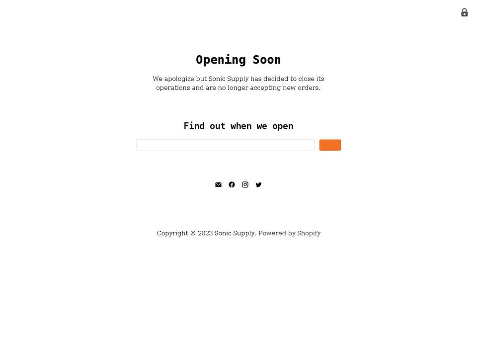 sonicsupply.com shopify website screenshot