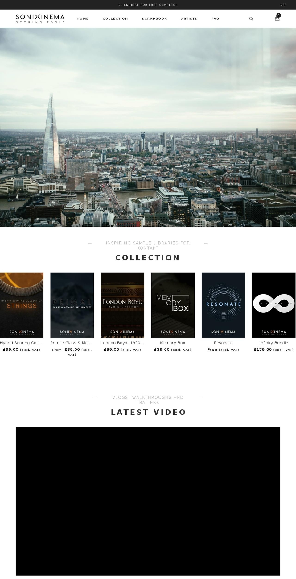 sonixinema.com shopify website screenshot