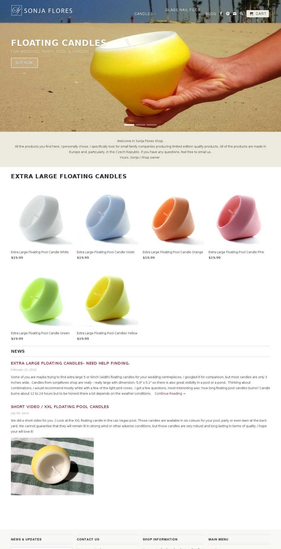 sonja-flores.com shopify website screenshot
