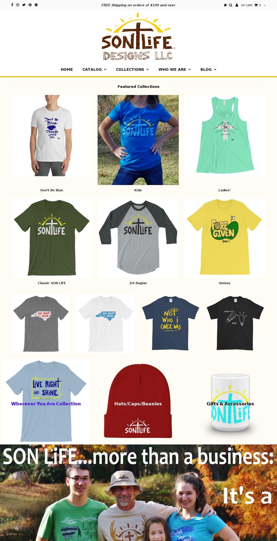 sonlifedesigns.com — Shopify storefront screenshot
