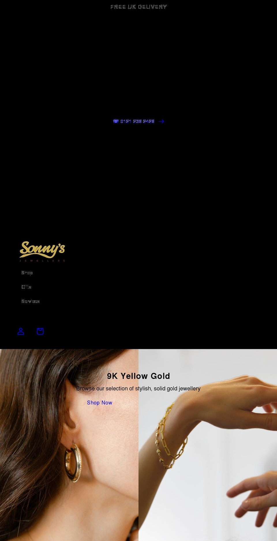 sonnysjewellers.co.uk shopify website screenshot