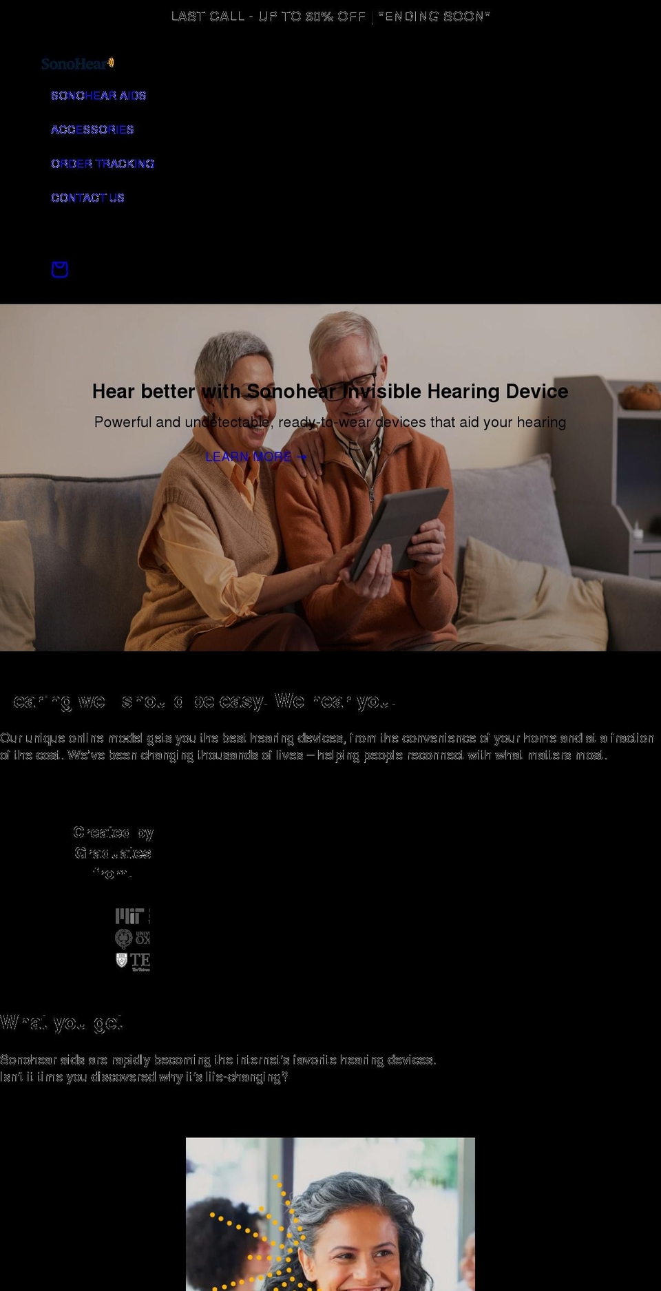 sonohear.com shopify website screenshot