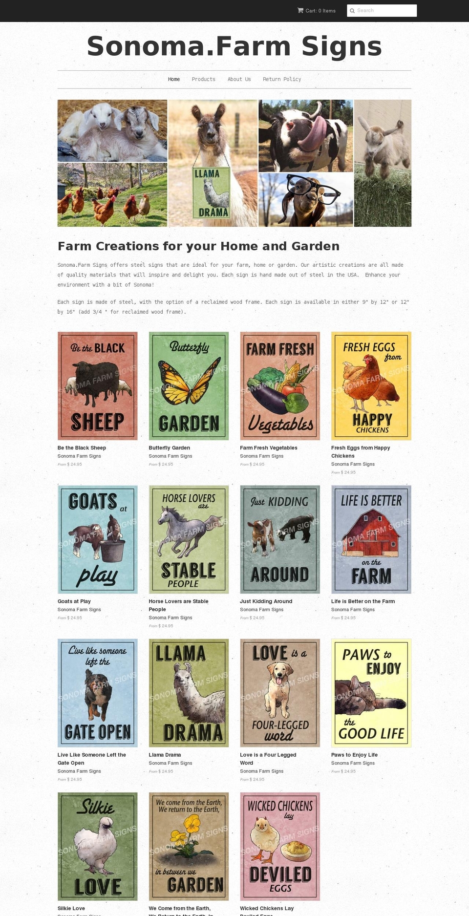 sonoma.farm shopify website screenshot