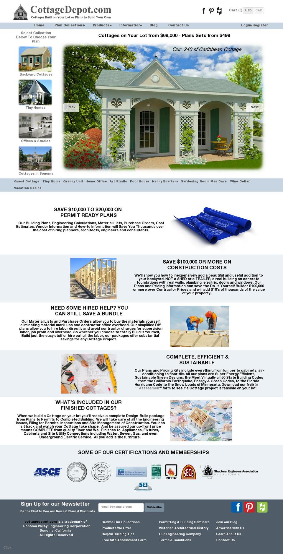 Cottage Depot Shopify theme site example sonomavalleycottage.com