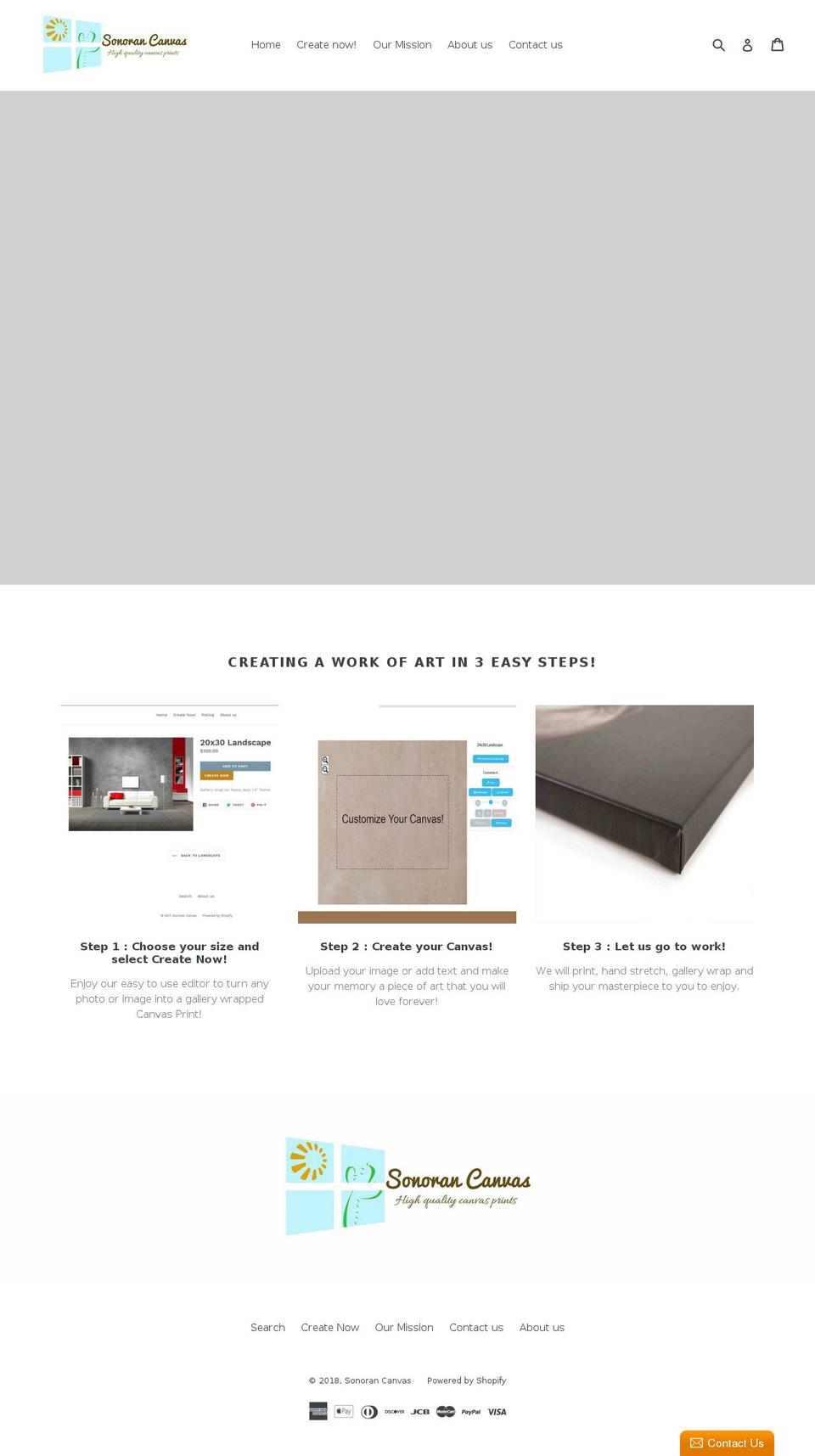 sonorancanvas.com shopify website screenshot