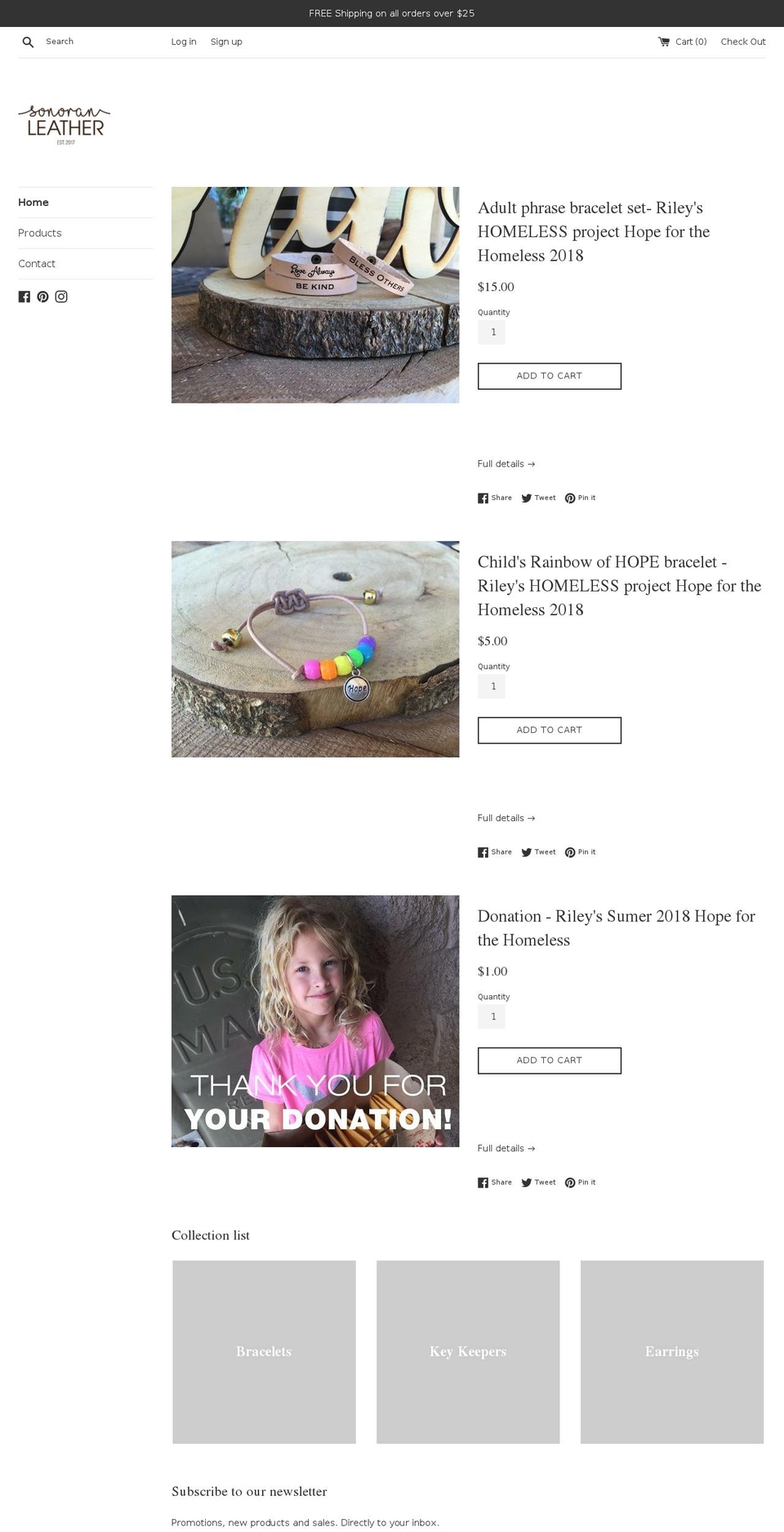 sonoranleather.com — Shopify storefront screenshot