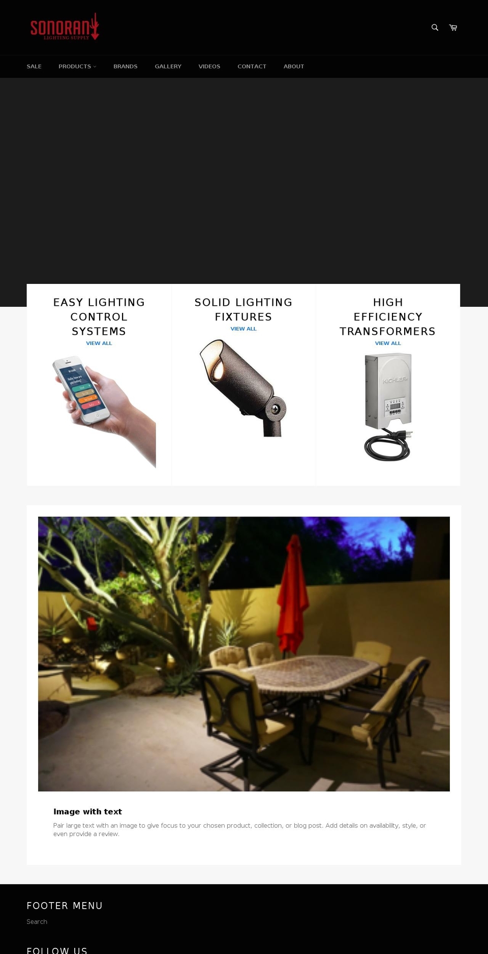 sonoranlightingsupply.com — Shopify storefront screenshot