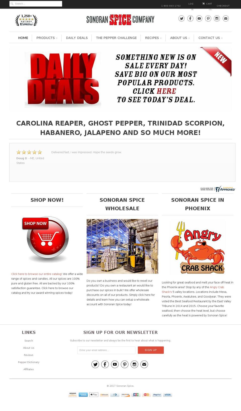 sonoranspicecompany.com shopify website screenshot