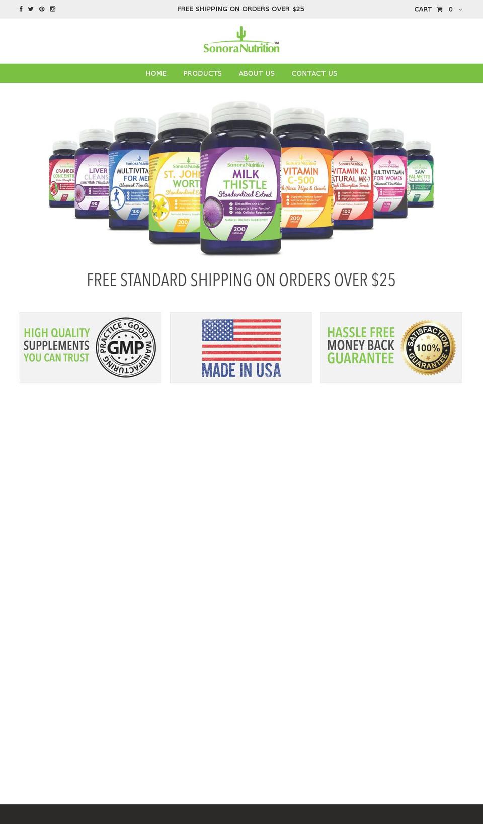 sonoranutrition.com shopify website screenshot