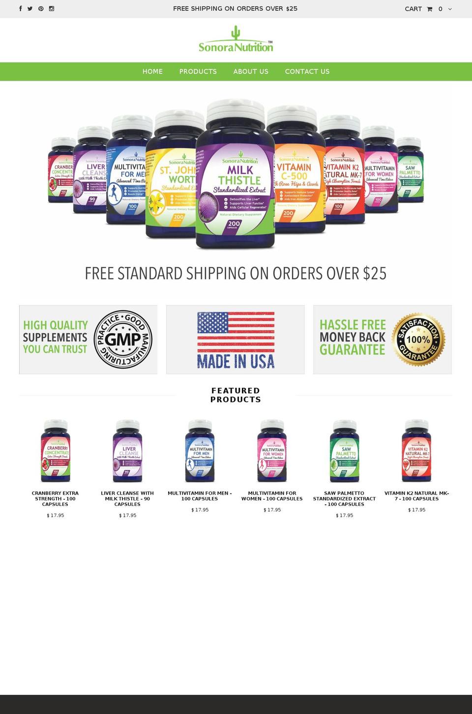 sonoranutrition.net shopify website screenshot