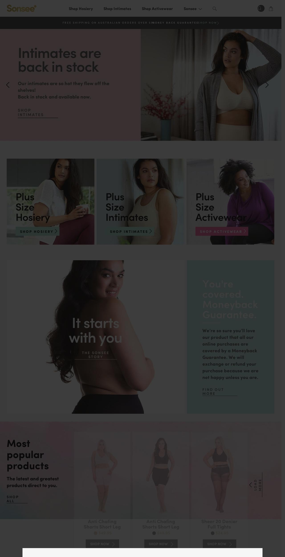 Website  - Gem Pages Files Removed Shopify theme site example sonseewoman.com