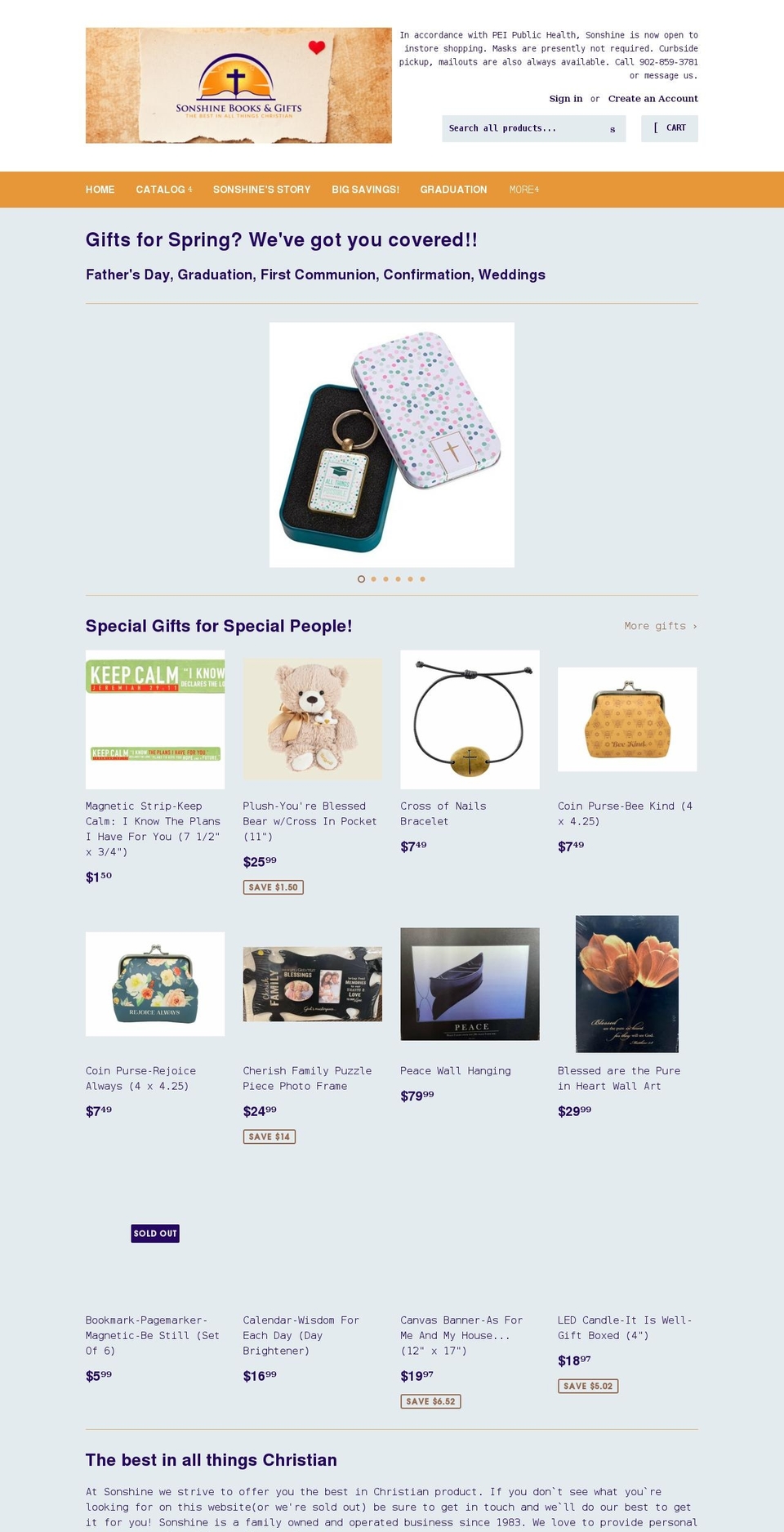 sonshinebooks.ca shopify website screenshot