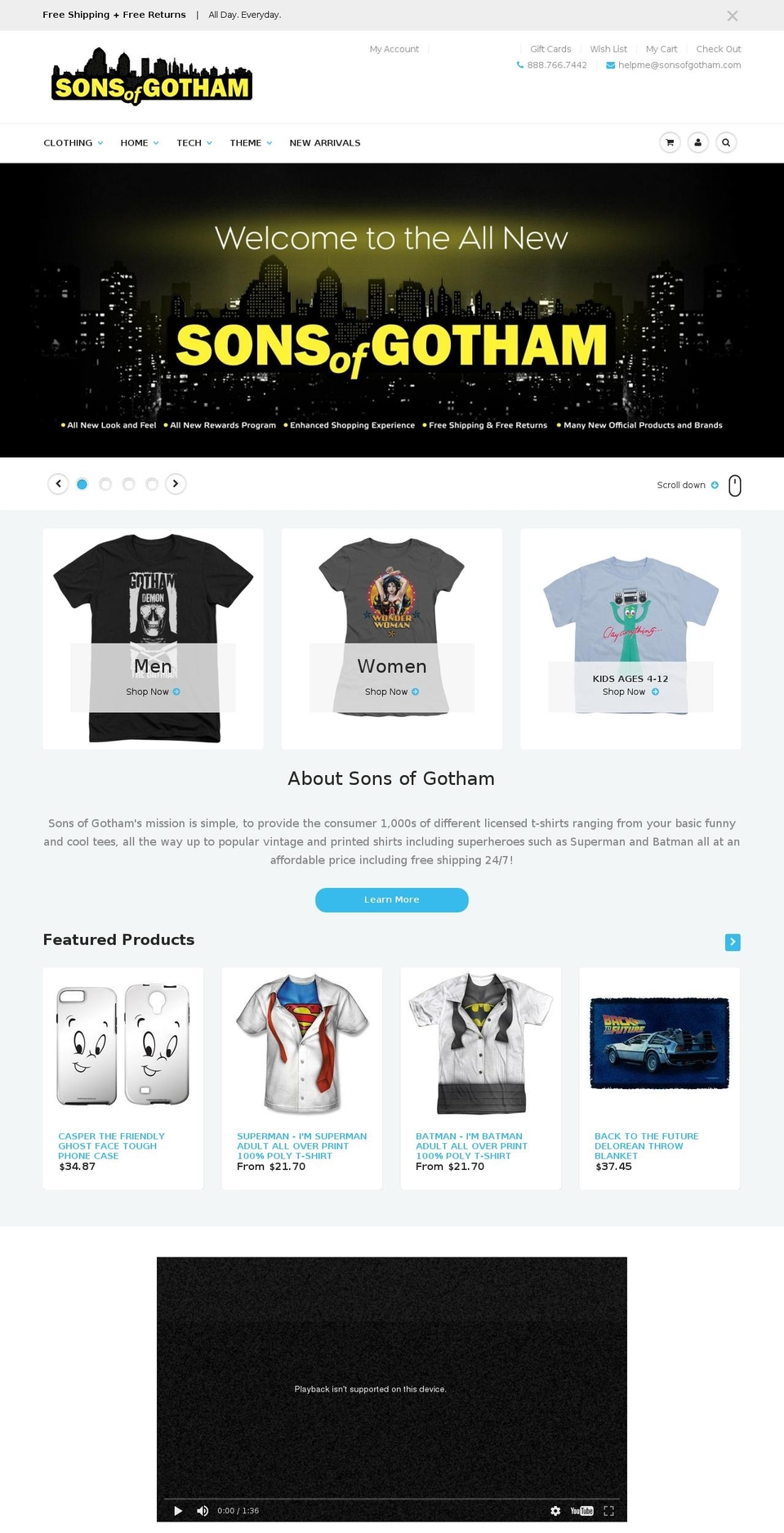 new-theme Shopify theme site example sonsofgotham.com