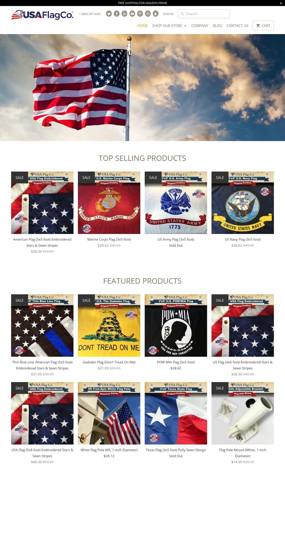 sonsoflibertyflag.com — Shopify storefront screenshot