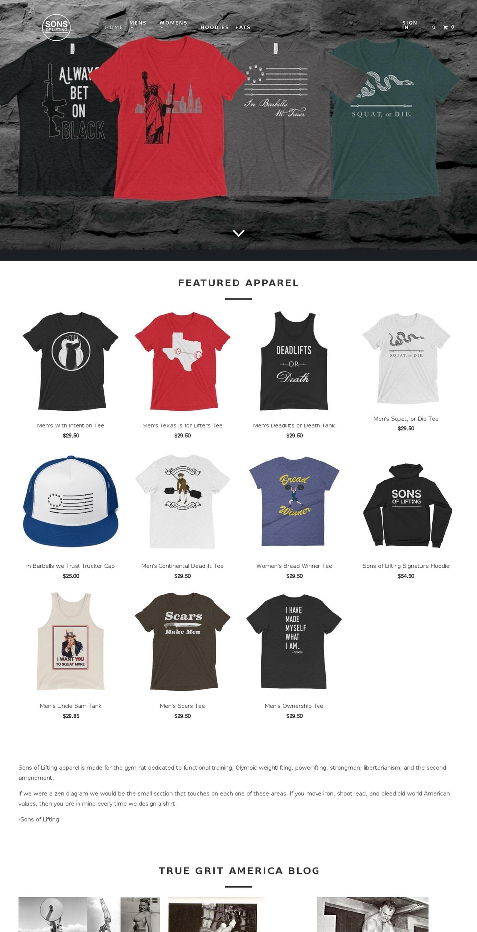 sonsoflifting.com shopify website screenshot